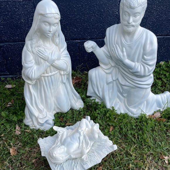 Vintage XL Nativity 21” Ceramic Molds Joseph, Mary & Baby Jesus - Picture 2 of 11